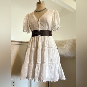 NWT S White Eyelet Lace Cotton Dress